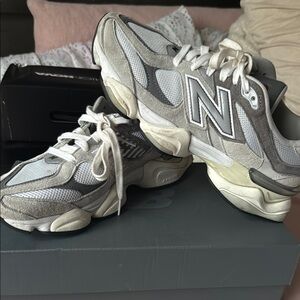 New Balance Gray and White Sneakers